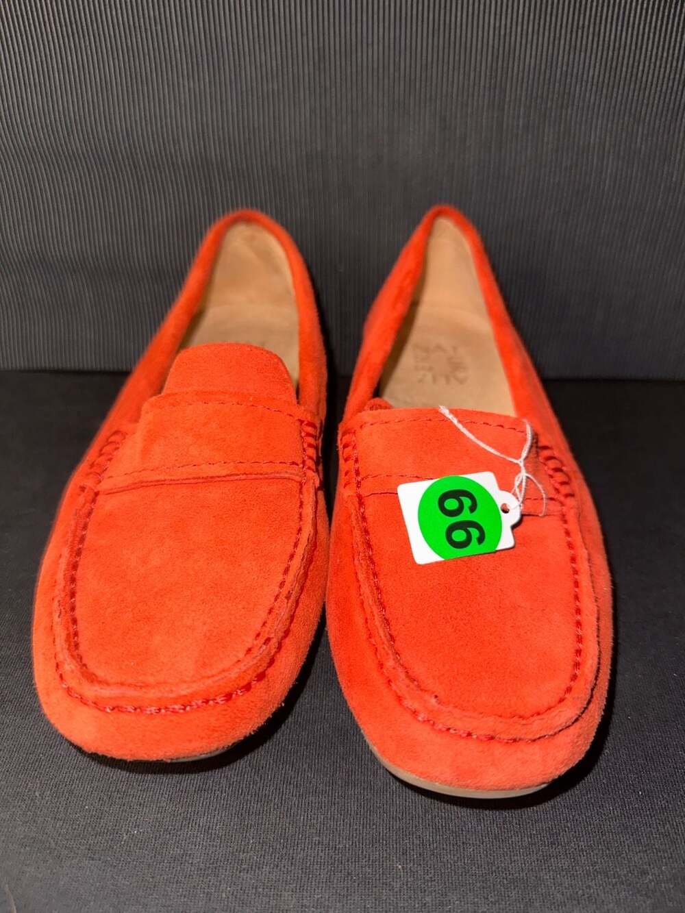 No.66 Naturalizer Brynn Orange Suede Penny Loafer Moccasins
